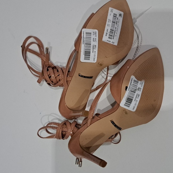 Gianni Bini Misha Patent Leather Ankle Wrap-Up Dress Sandals - Picture 10 of 10